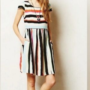 Maeve Black and Pink Fit and Flare Mini Dress, Summer, Wedding Guest, Party